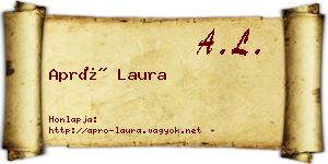 Apró Laura névjegykártya